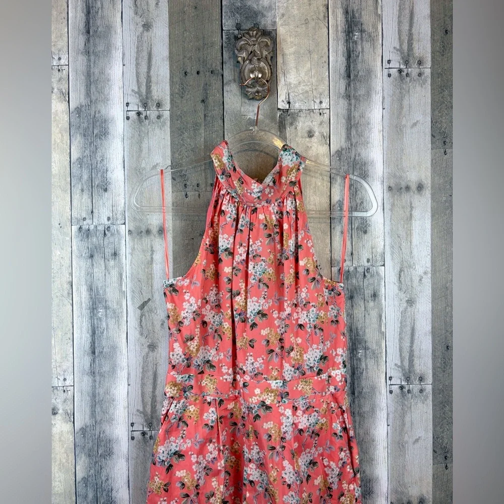 J. Crew Liberty of London Josephine Floral Print Jumpsuit in Peach Floral Size 4